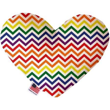 Mirage Pet Products Rainbow Chevron 8 in. Stuffing Free Heart Dog Toy 1111-SFTYHT8